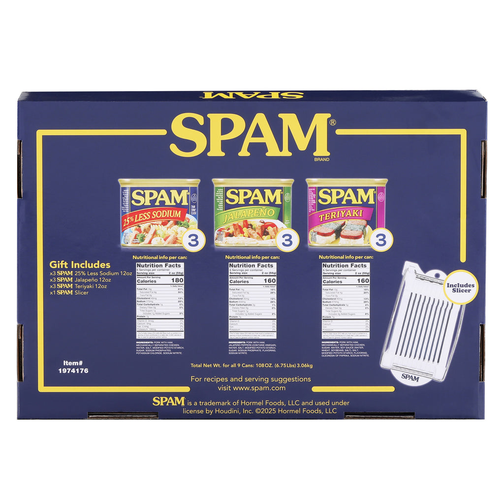 SPAM Variety Gift Set, 9 Tins With Slicer, 108 oz. Total