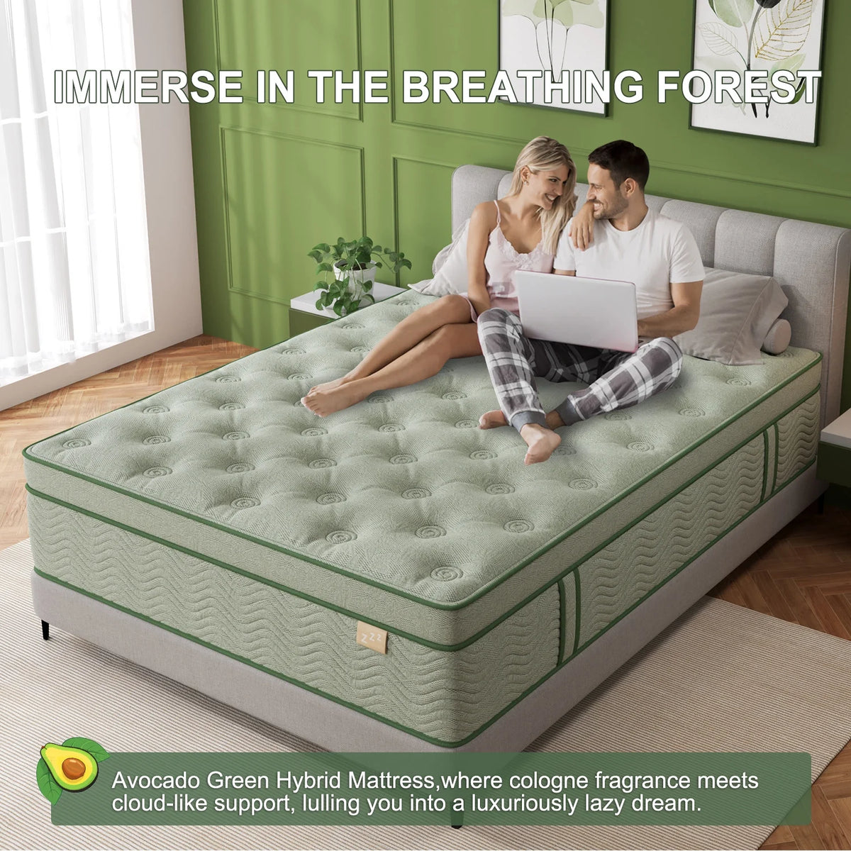 Viscountess 14inch Queen Mattress with Gel Memory Foam Medium Firm Euro Top Hybrid Mattress Queen Size in a Box,Adult