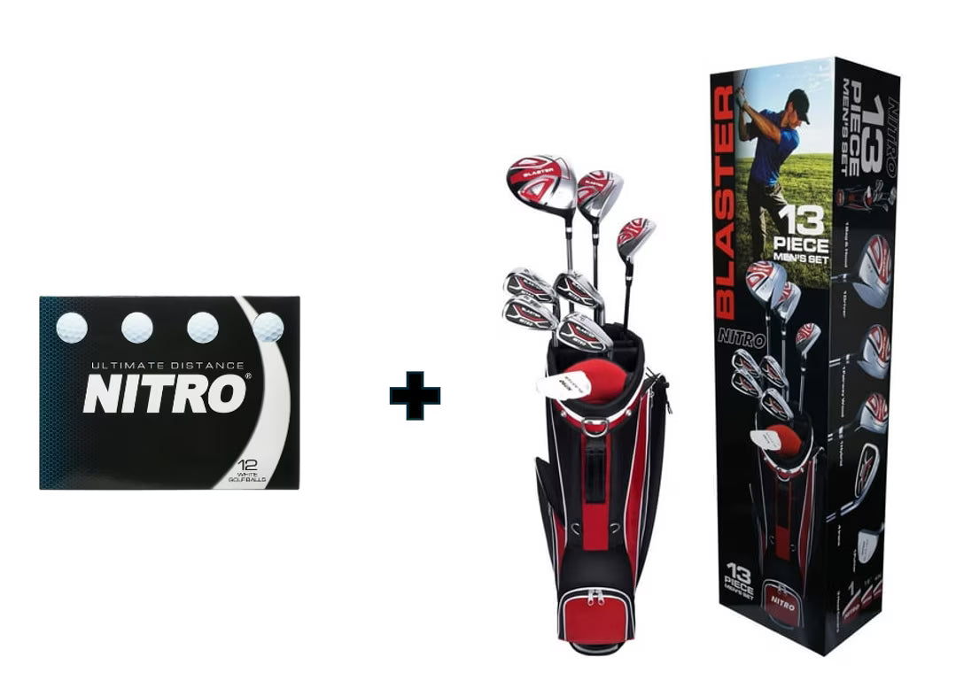 Nitro Men’s Blaster 13-Piece Golf Club Set – Right-Handed, Complete with Bag & Headcovers