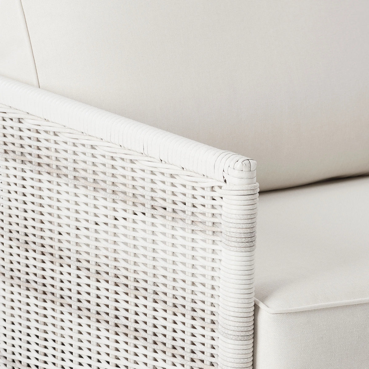 Better Homes & Gardens Paige 1 Piece Wicker Outdoor Loveseat with Cushions, White