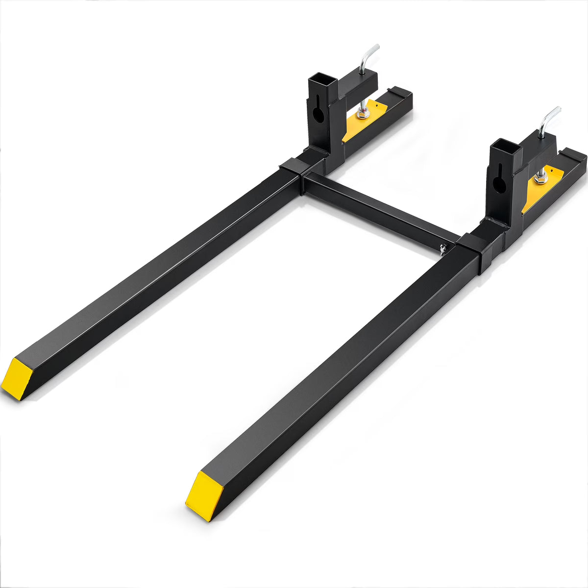 BENTISM Pallet Forks, 4000 lbs Clamp on Tractor Bucket Forks, 60" Total Length Heavy Duty Pallet Forks with Adjustable Stabilizer Bar