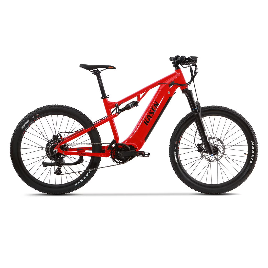 Kasen Electric Mountain Bike Mid-driven 500w 48v 15ah Full Suspension Throttle and Pedal Assist