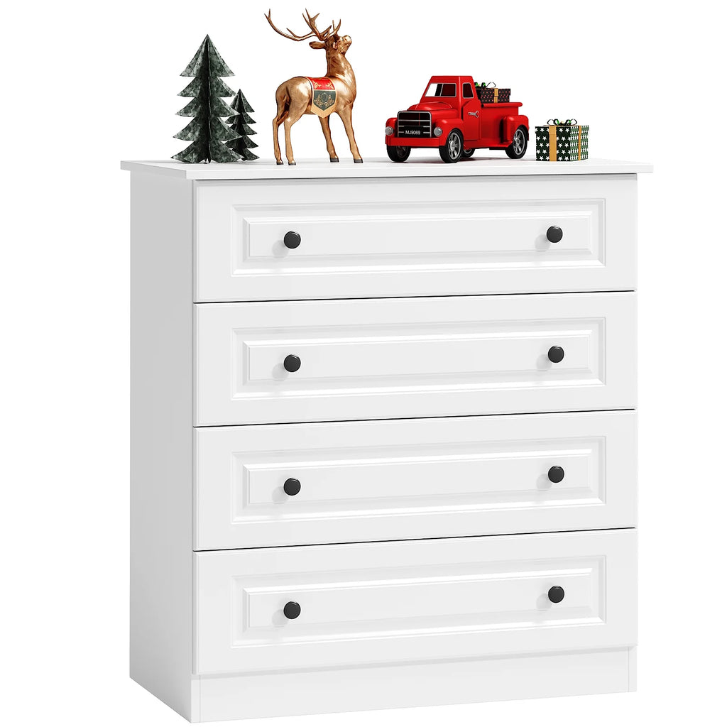 IDEALSOUL Dresser, Black Dresser Tall dresser with Large Storage Space, 4 Drawer Dresser for Bedroom, Hallway, Entryway