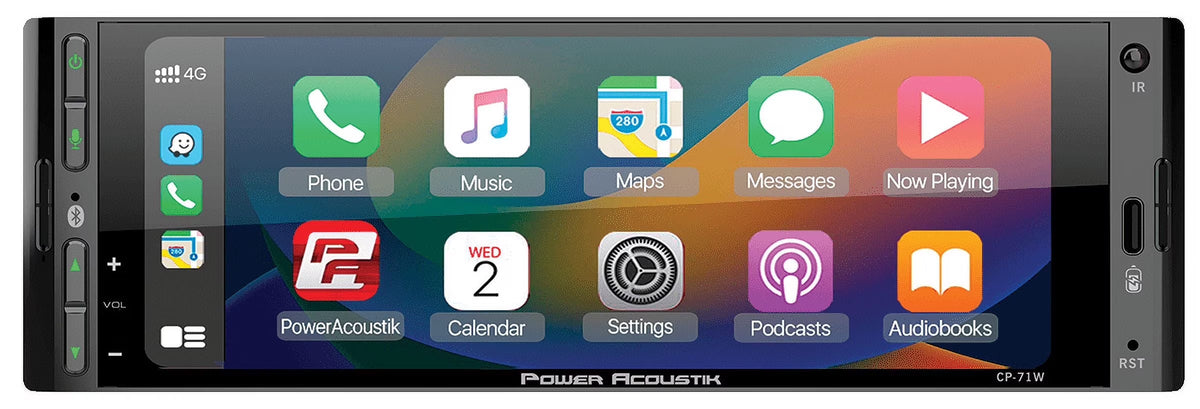 Power Acoustik CP-71WA Single DIN 6.5" Color Touchscreen Car Stereo with Bluetooth Connected Apple CarPlay + Android Auto