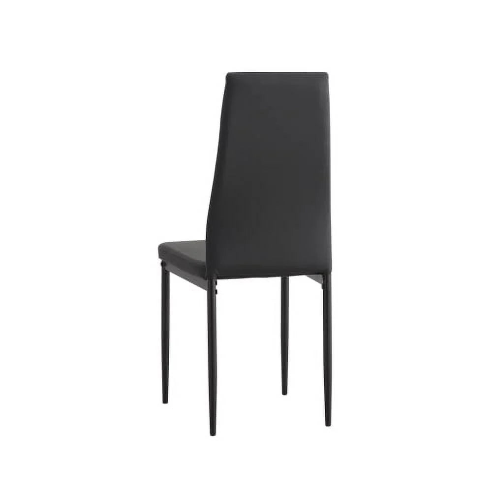 Tansole Dining Table Set 4-Person Dining Set: Glass Table & Metal Chairs
