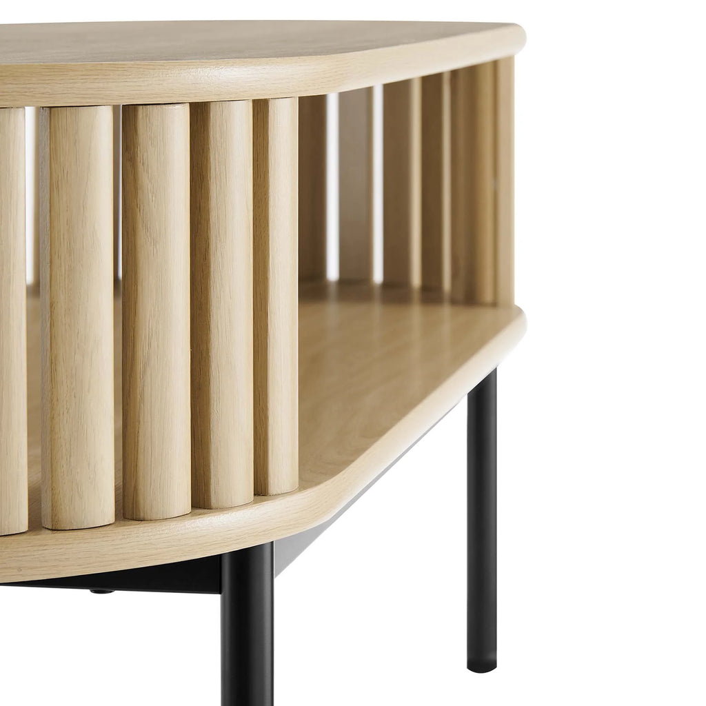 Modway Fortitude Wood Coffee Table in Walnut Black
