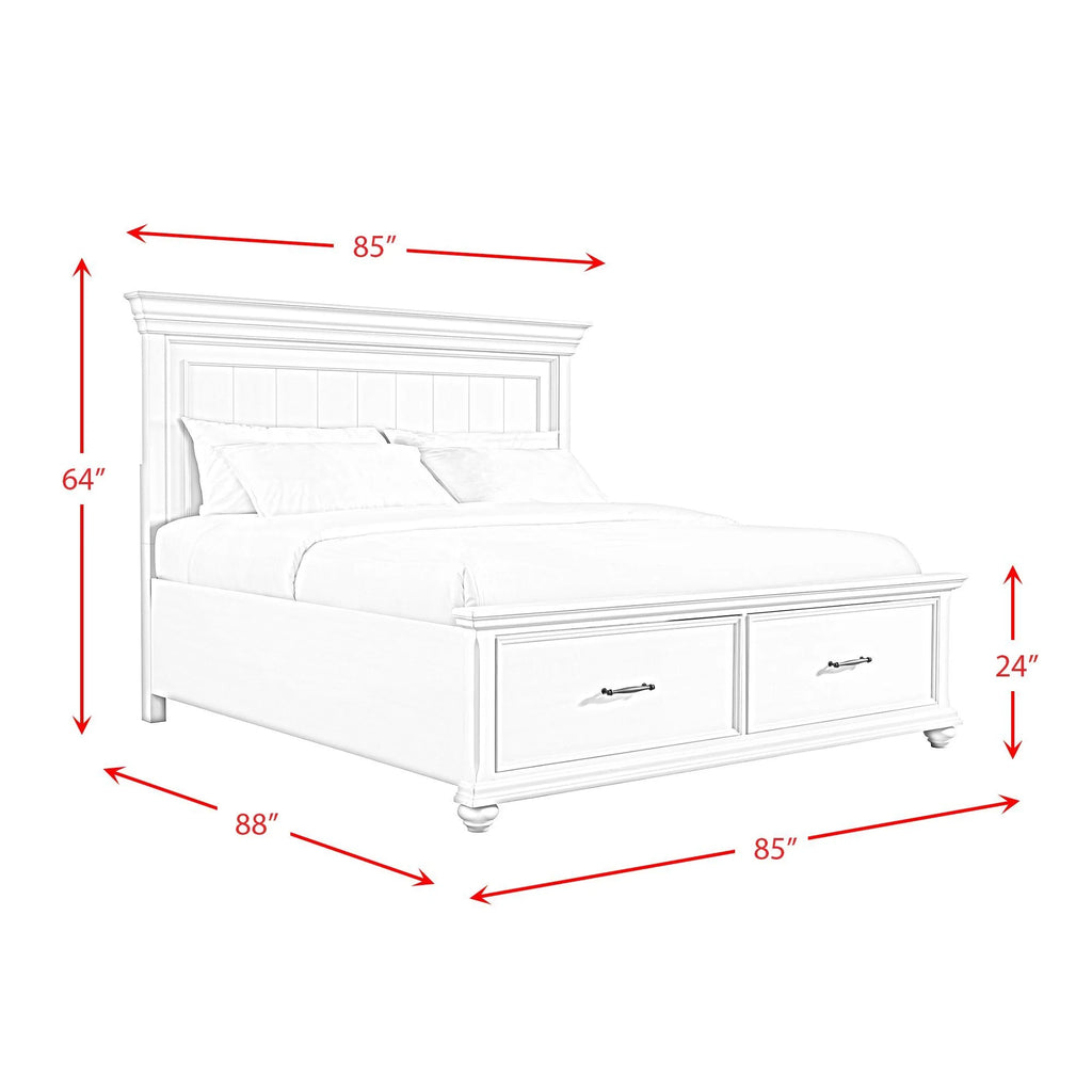 Picket House Furnishings Brooks Queen Platform Storage 6PC Bedroom Set in Grey