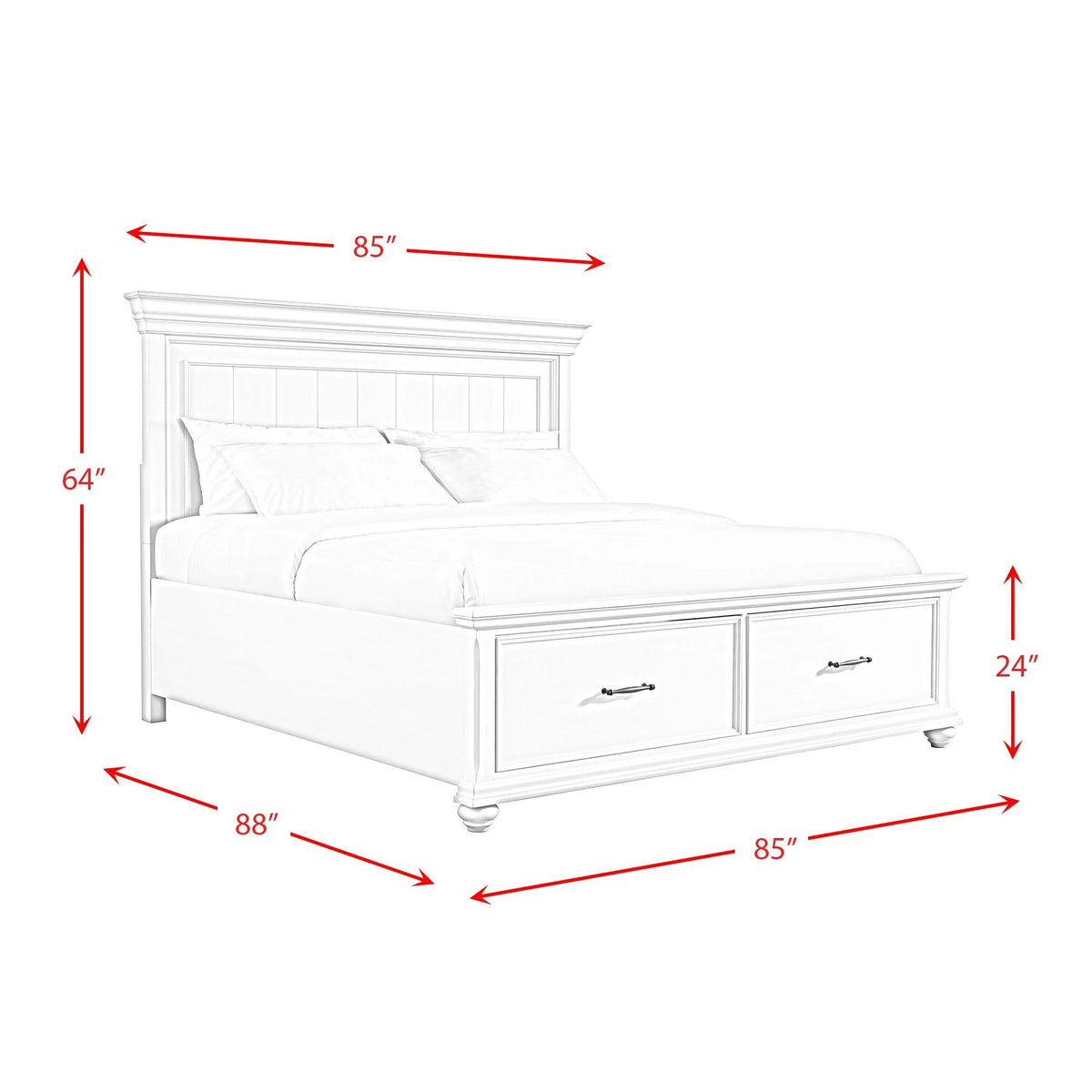 Picket House Furnishings Brooks Queen Platform Storage 6PC Bedroom Set in Grey