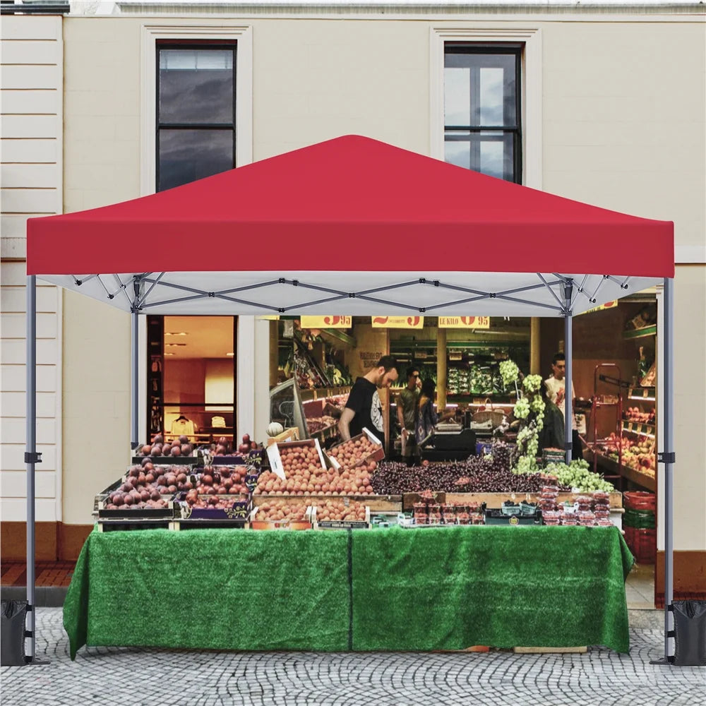 Topeakmart 12x12ft Commercial Pop-up Canopy Tent with Adjustable Height for Outdoor, White