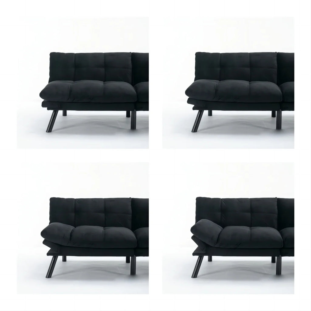 PAPROOS Convertible Sofa Bed, Folding Futon Sofa Bed, Upholstered Sofa Bed Couch, Loveseat Sleeper Sofa for Small Space, Apartment, Living Room, Cream