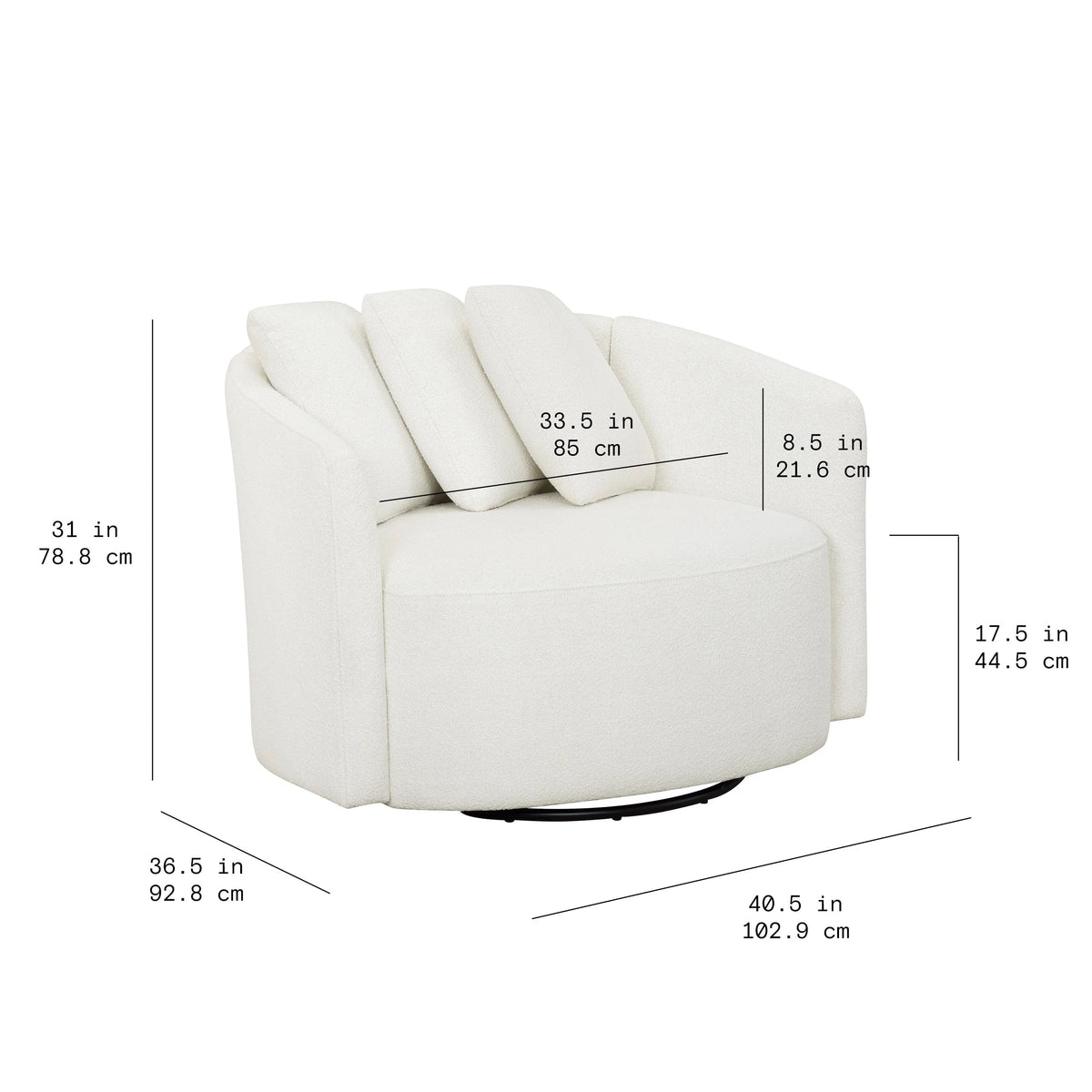 Beautiful Drew Chair by Drew Barrymore, Cream