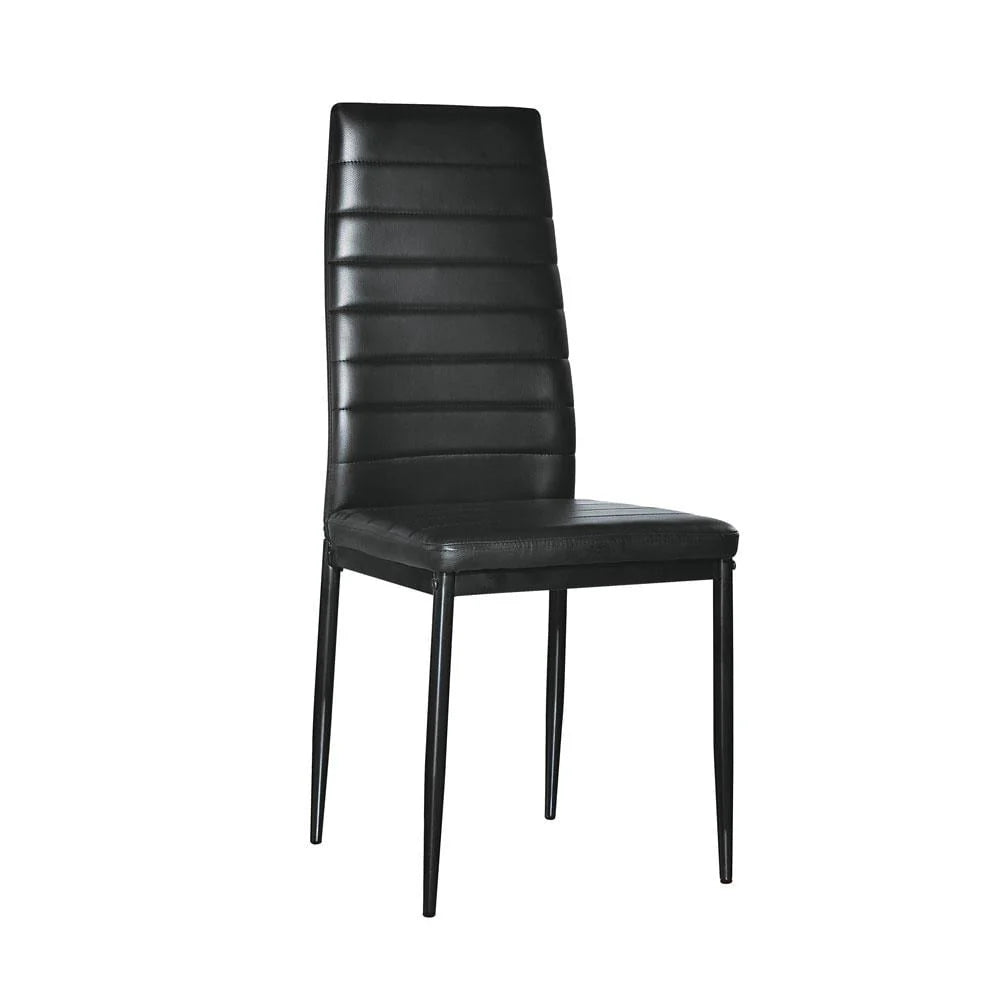 Zimtown Set of 4 Dining Side Chairs PU Leather Elegant Design Home Kitchen Furniture Black