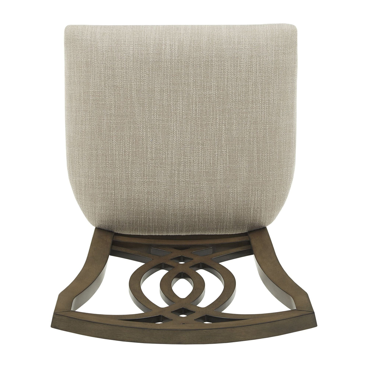 Weston Home Rococo Wood Upholstered Dining Chairs, Set of 2, Beige Fabric, Dark Walnut Finish, Side Chair