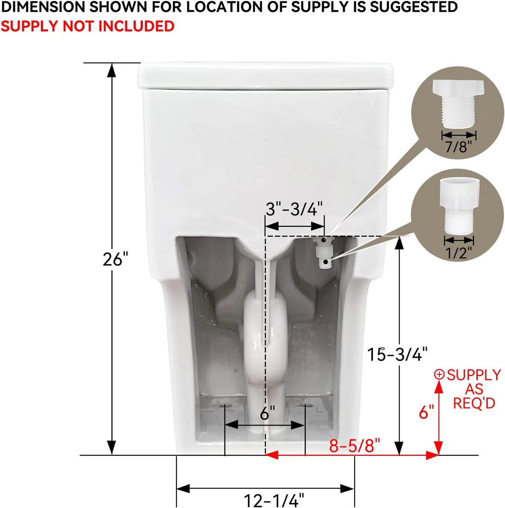 HOROW Compact One Piece Toilet with Comfort Seat ADA Height 17.3" Elongated Dual Flush 0.8/1.28 GPF