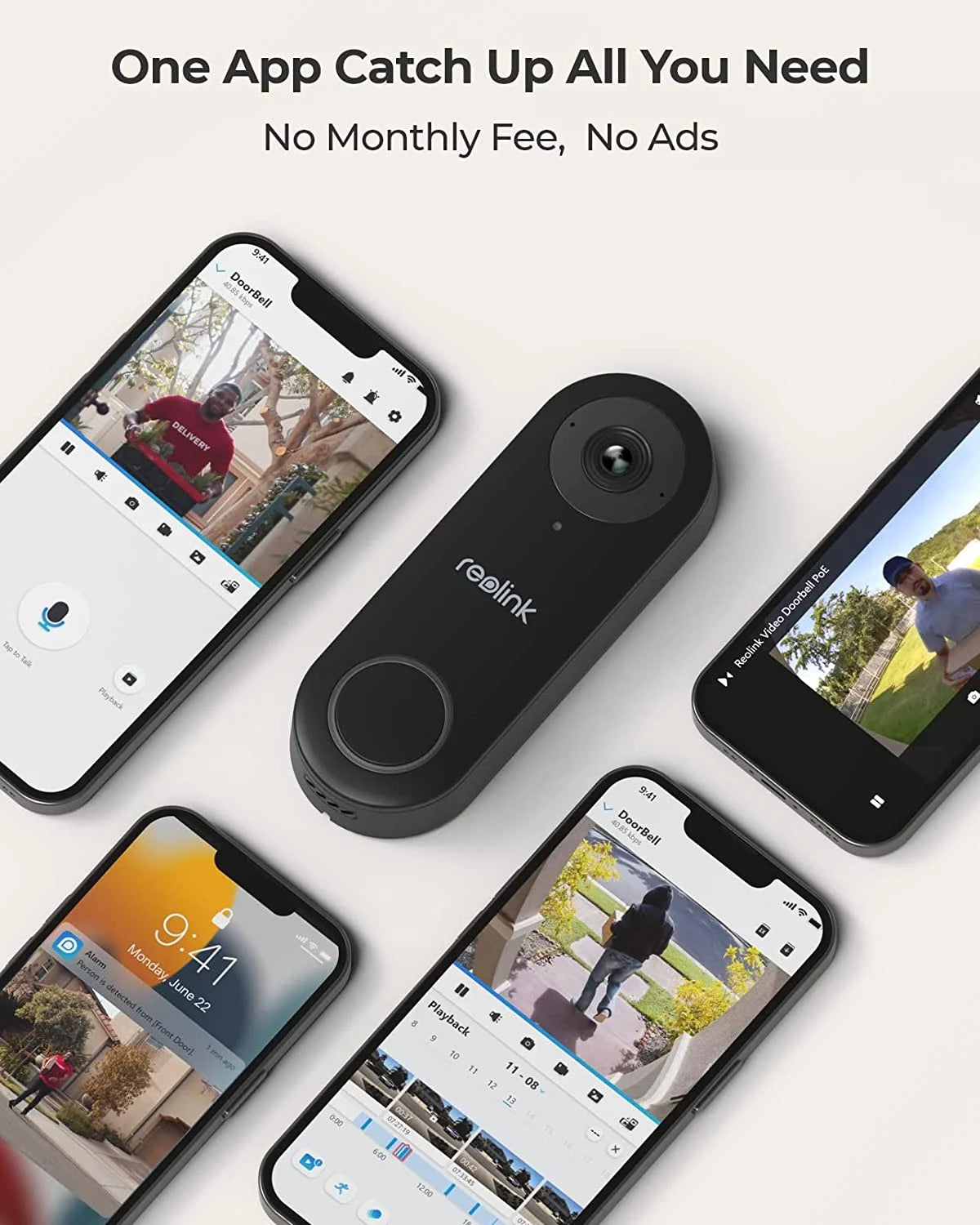Reolink 2pcs Doorbell(PoE Version) 180�� Diagonal, 5MP IP Security Camera with Chime, Secured Local Storage, No Monthly Fee