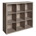 ClosetMaid 9 Cube Storage Shelf Bookshelf Organizer with Back Panel, Gray