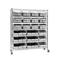Seville Classics Extra-Wide 7-Tier NSF 21-Bin Rack, 48" W x 14" D x 56" H, Gray