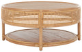 SAFAVIEH Modern Round Rattan Coffee Table, Natural