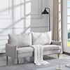 66.9" W Loveseat Sofa, Mid Century Modern Decor Love Seat Couches for Living Room, Polyester Upholstered Loveseats Furniture, Solid and Easy to Install Small Couch for Bedroom, White