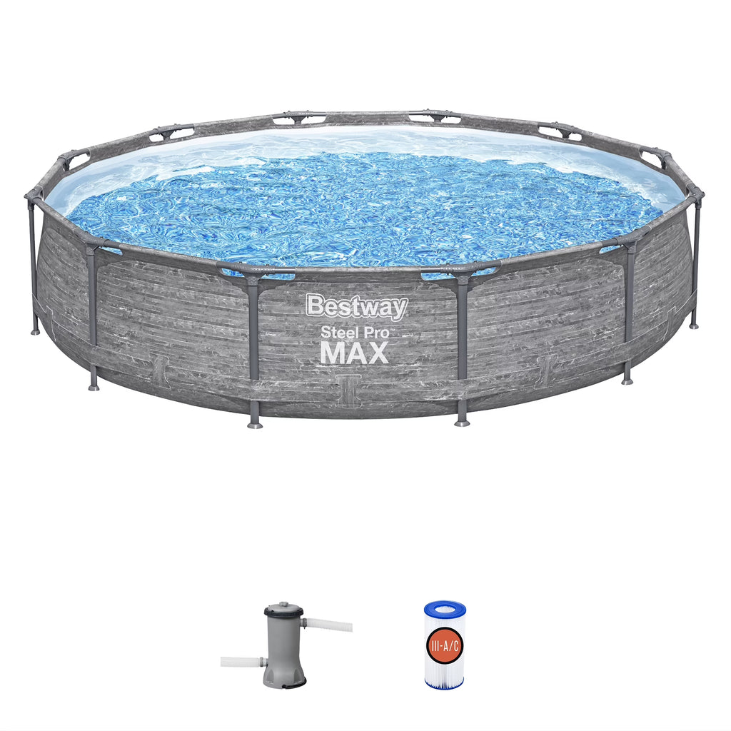 Bestway Steel Pro MAX 12' x 30" Above Ground Outdoor Swimming Pool Set