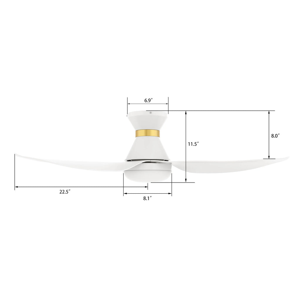 Smaair 45" Smart Ceiling Fan with Remote and Dim Light for Indoor and Outdoor