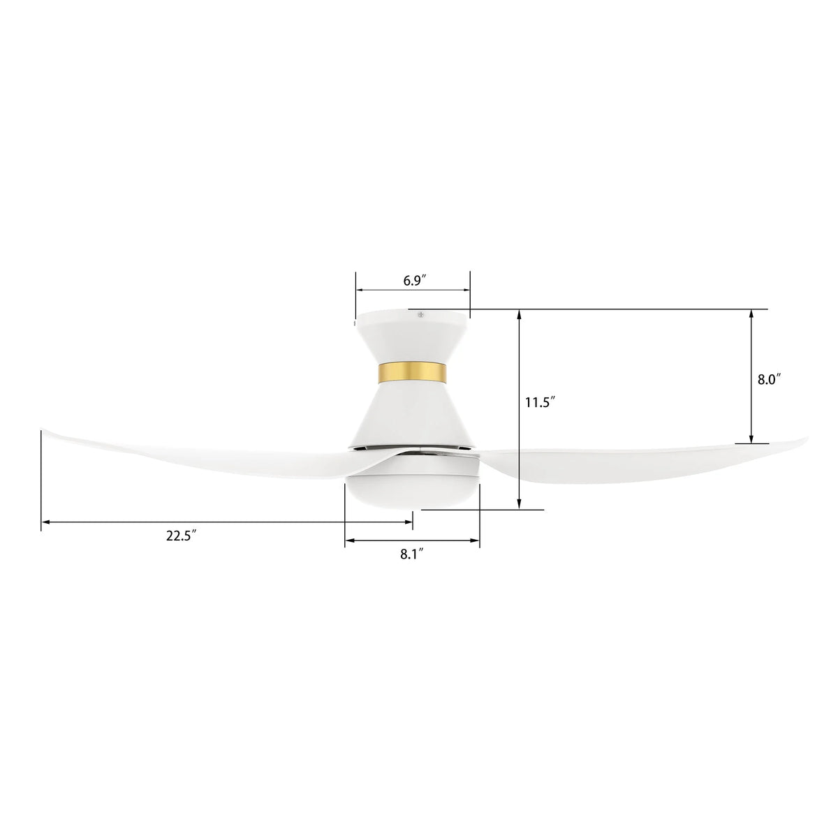 Smaair 45" Smart Ceiling Fan with Remote and Dim Light for Indoor and Outdoor