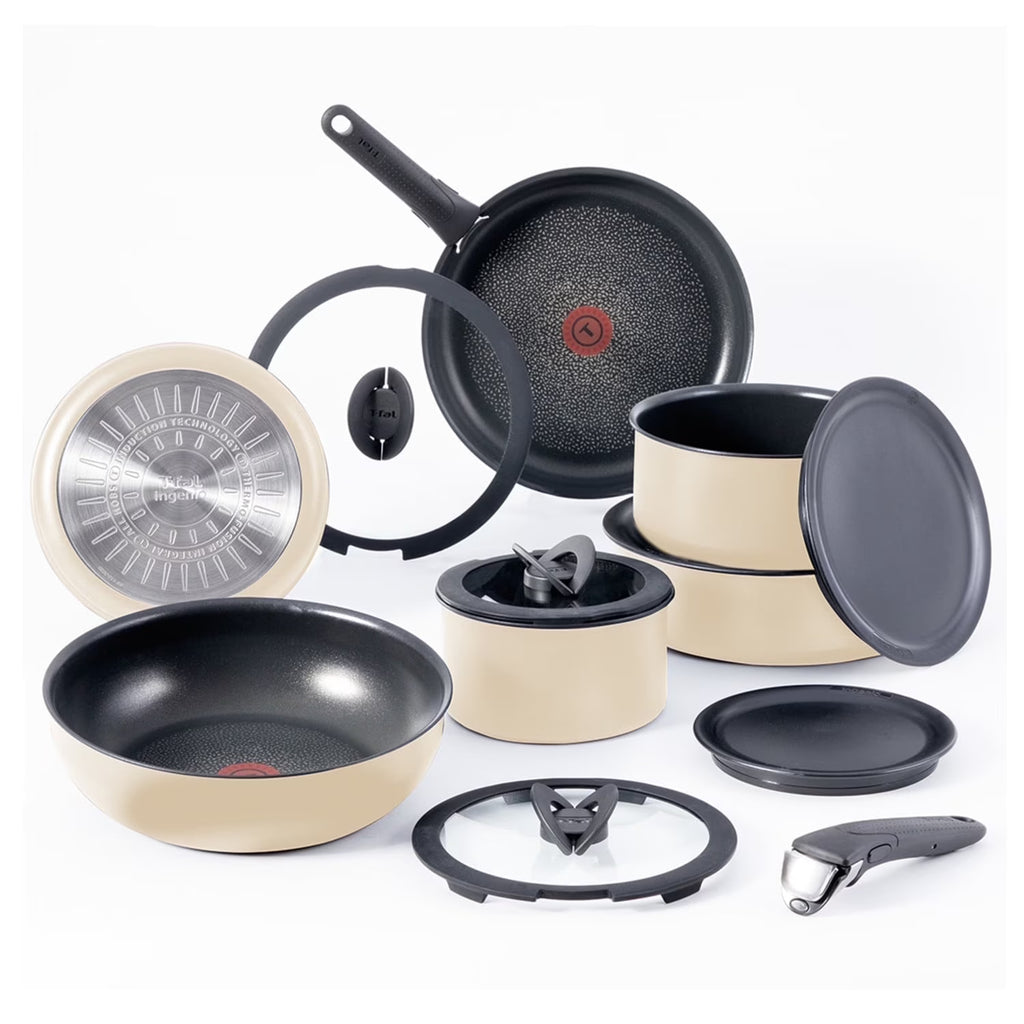 T-fal Ingenio Expertise Nonstick 14-Piece Cookware Set, Induction Oven Safe up to 500F, Detachable Handle, Onyx Black