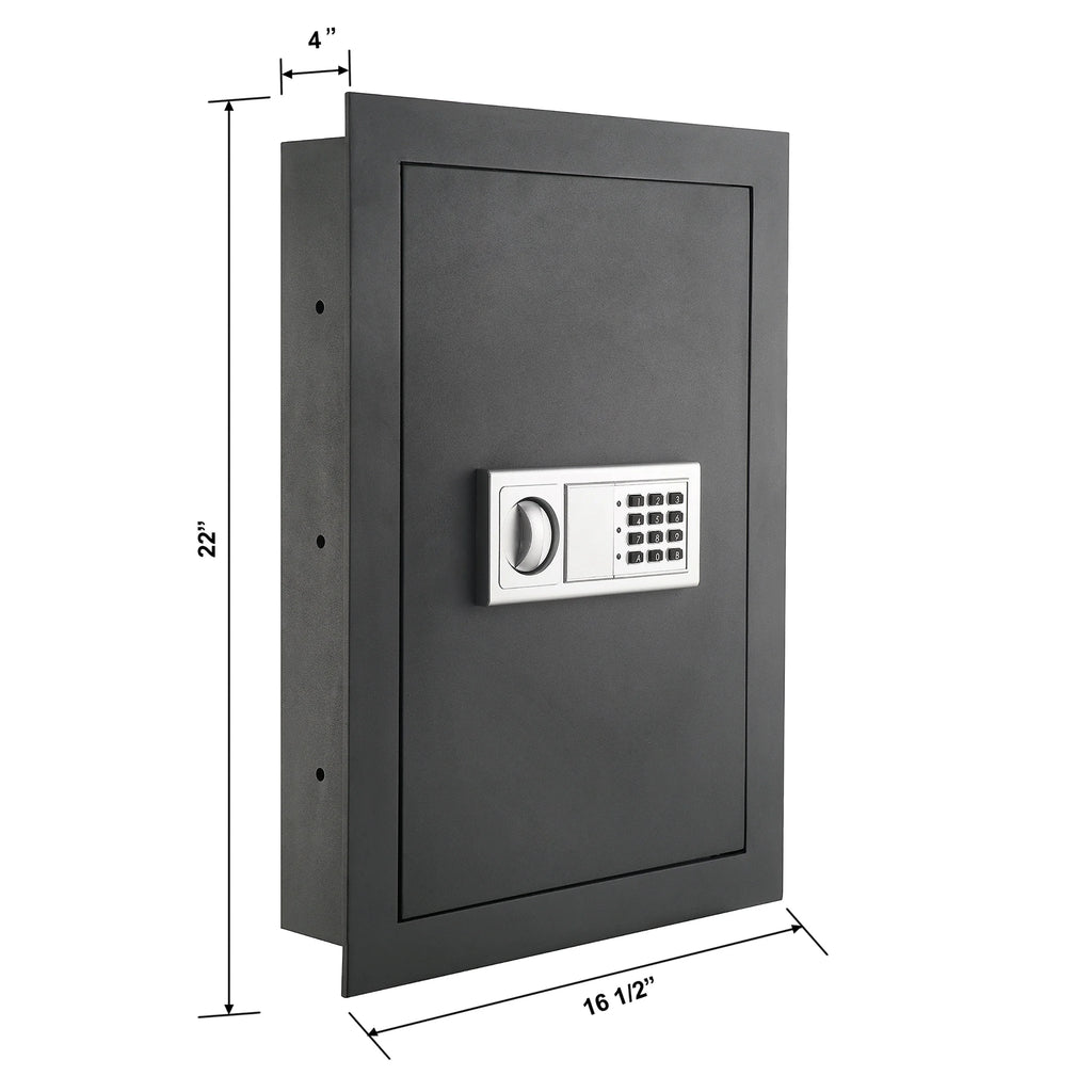 Paragon Lock & Safe 7725 Superior Wall Safe, Electronic and Key Lock Wall Safe for Jewelry Security