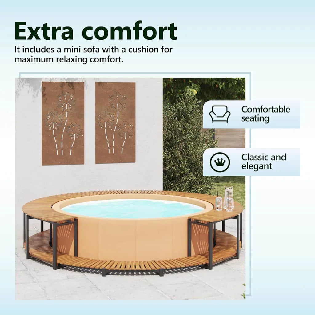 vidaXL Spa Surround 107.5"x20.9" Solid Acacia Wood