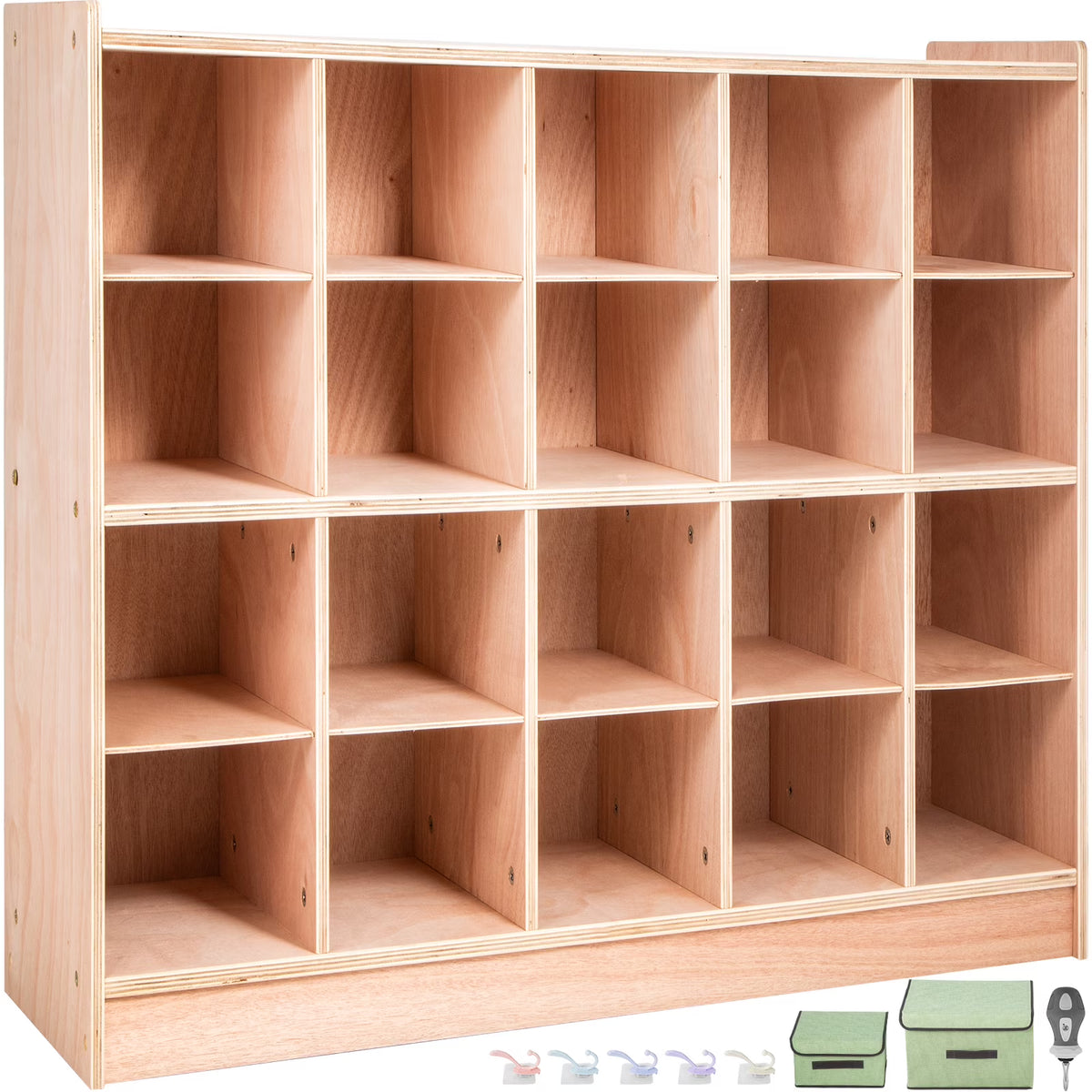 BENTISM Classroom Storage Cabinet Preschool Storage Shelves Wooden 8 Grids Toys Books