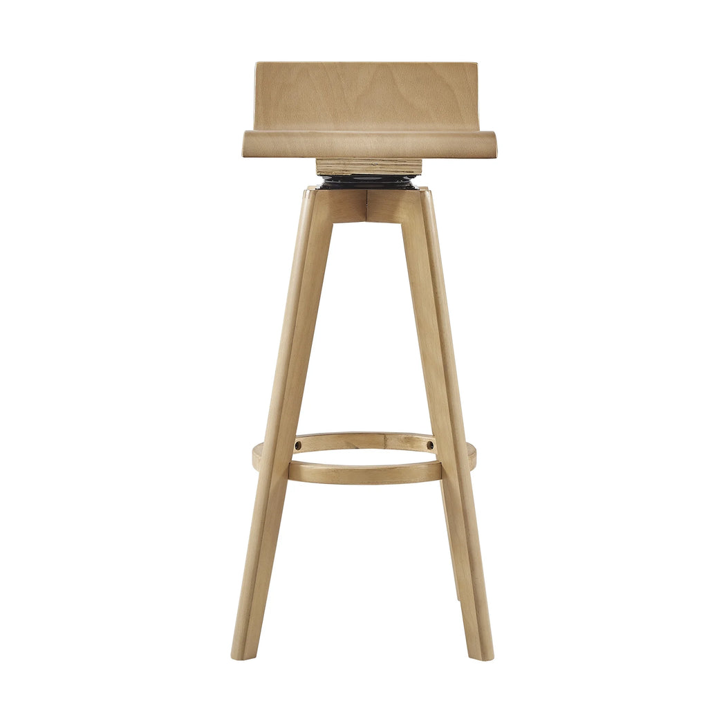 Weston Home Aleksi Modern Wood 29-inch Swivel Bar Stool, Set of 2, Natural