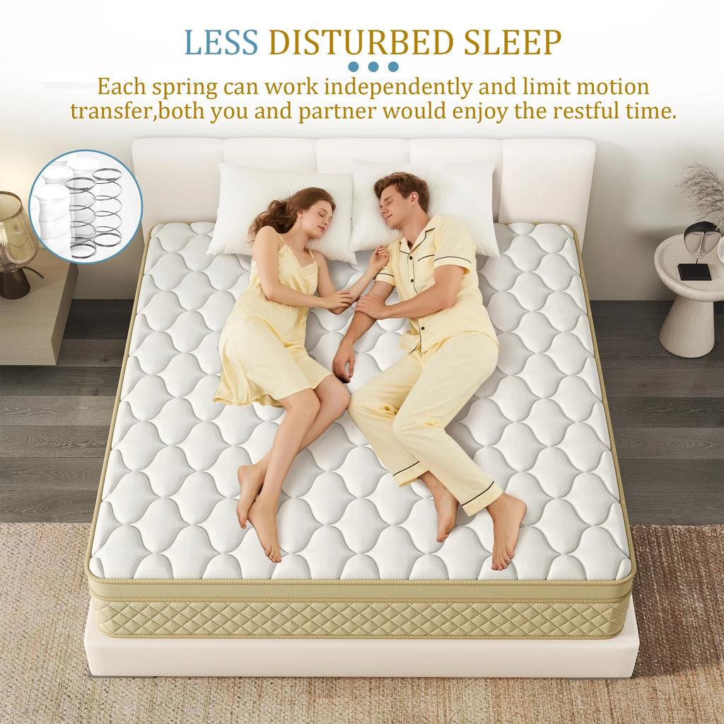 Yilicy 12 inch Queen Mattress,Hybrid Mattresses Medium in a Box