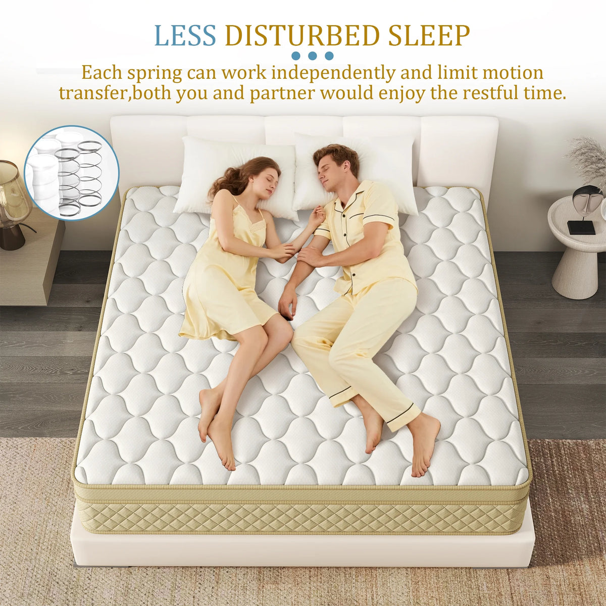 Yilicy 12 inch Queen Mattress,Hybrid Mattresses Medium in a Box