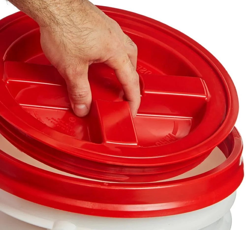 Set of 12 Red Gamma Seal Lids - Leak-Proof, Twist-Lock Tops for 3.5 to 7 Gallon Buckets