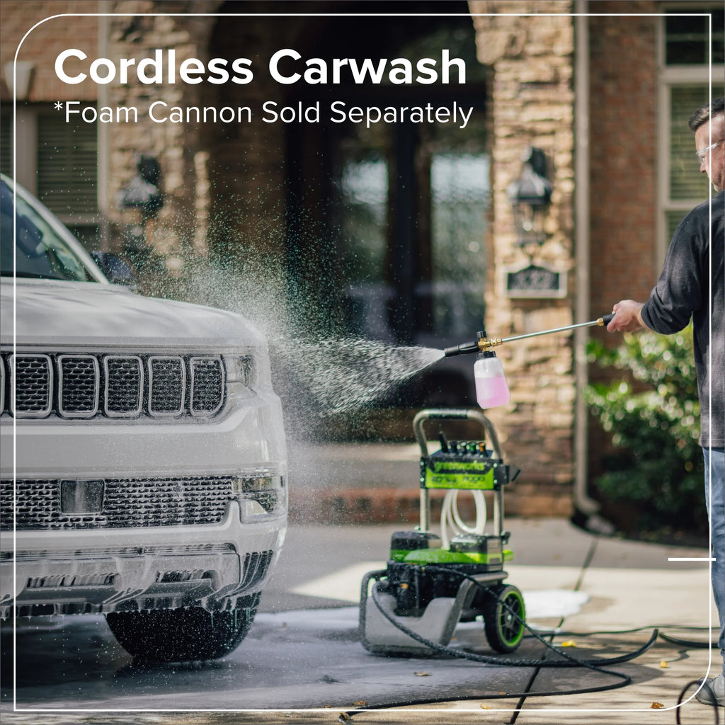 Greenworks Hybrid 60V 3000 MAX PSI at 2.0 GPM MAX Electric Pressure Washer + (2) 5.0Ah Batteries & Dual-Port Charger 5128202