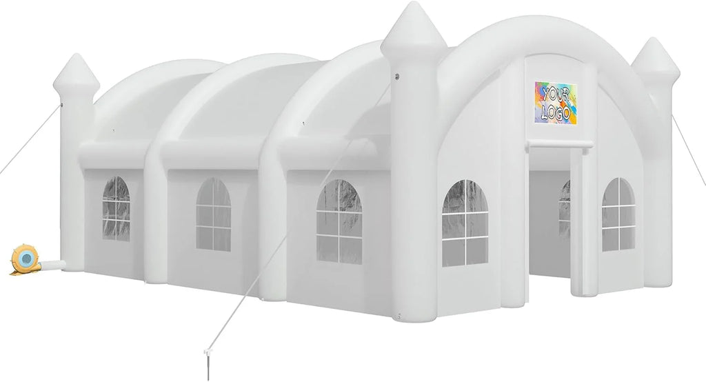 Jocisland 20x16x14 ft Large Black Inflatable Night Club Tent for Adults with 2 Side Doors, Inflatable Nightclub with Logo Area Gazebo Event House