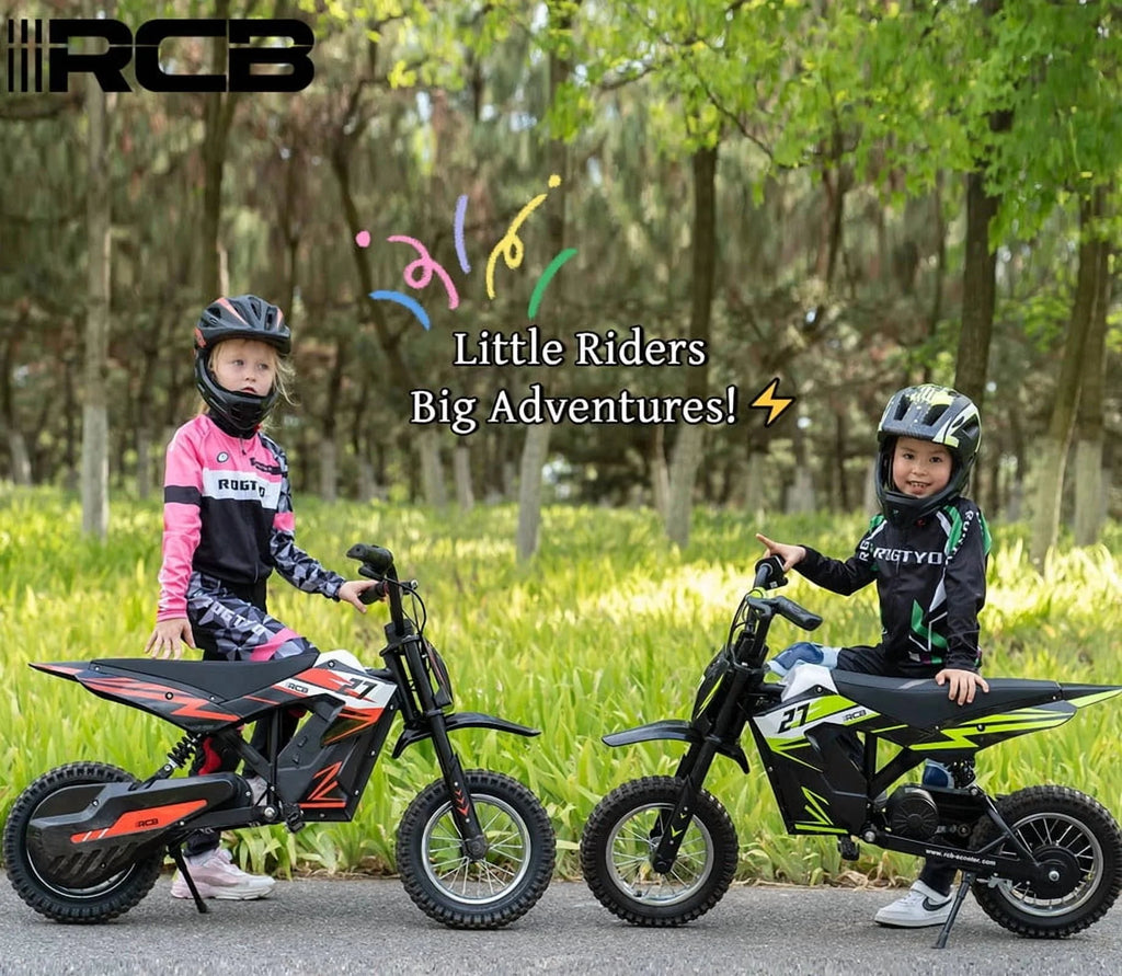 RCB Electric Dirt Bike,36V&300W&10Miles,3 Speed Modes Motocross for Kids Ages 3-12 Red
