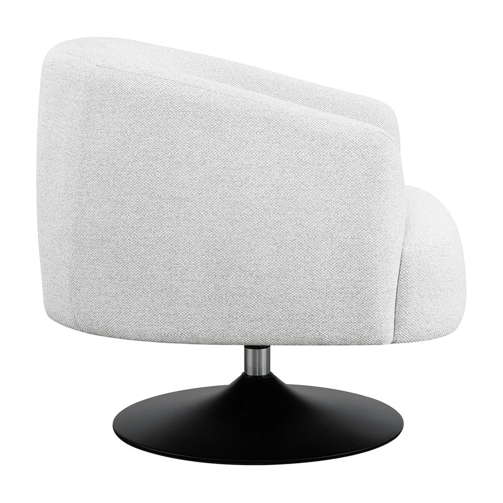 Coaster 18" Modern Fabric Upholstered Swivel Chair in Beige/Matte Black
