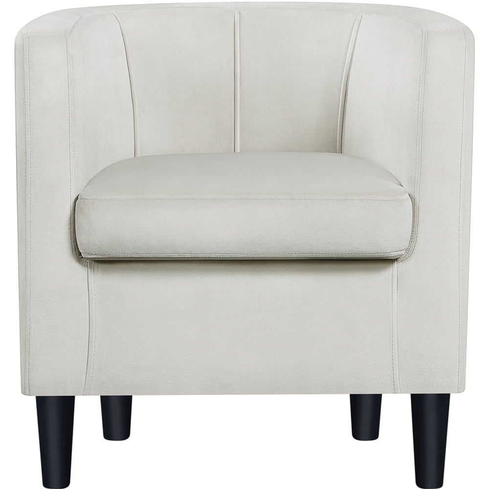Yaheetech Upholstered Barrel-shaped Accent Chair for Living Room, Beige