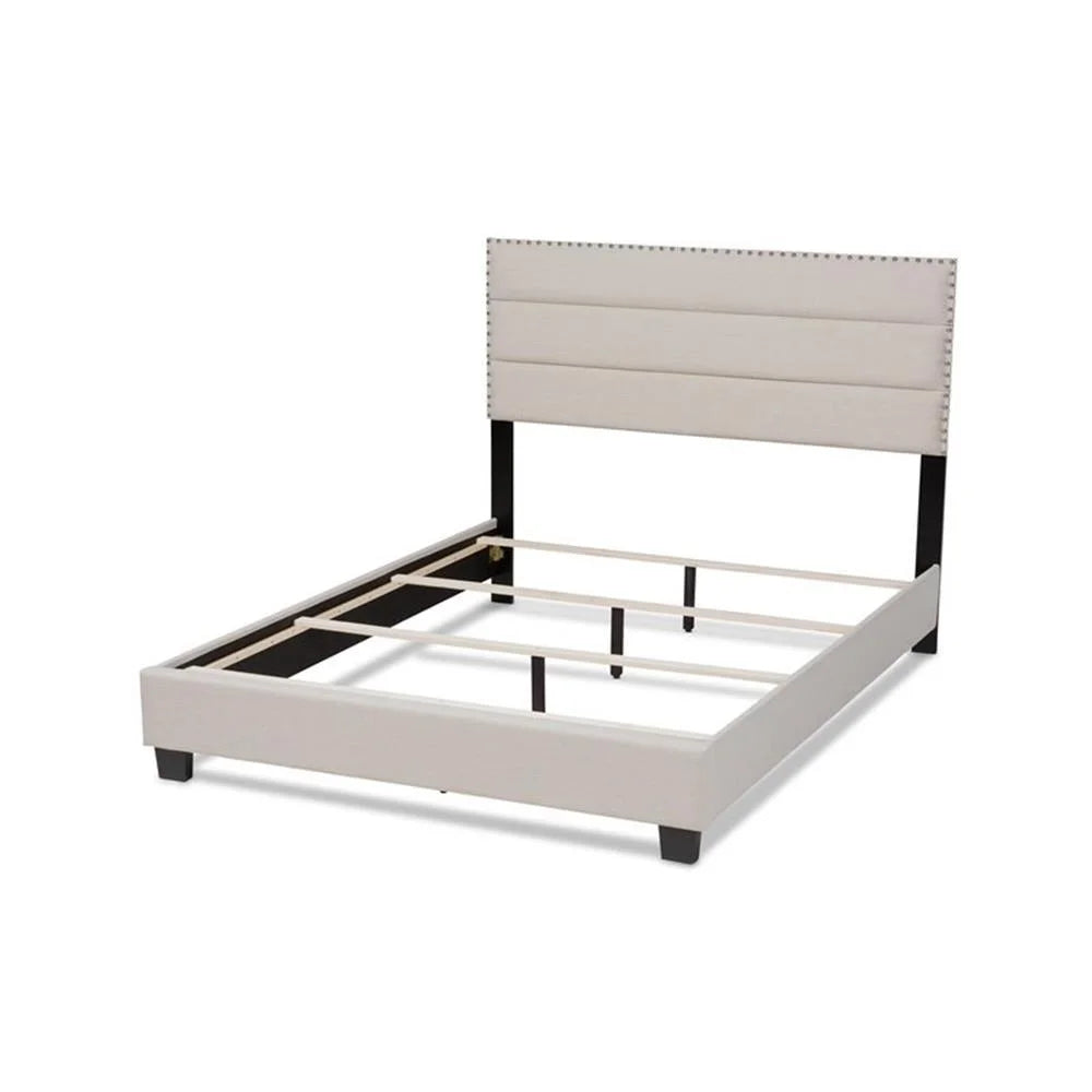 Bowery Hill Modern Fabric Upholstered Full Size Bed in Dark Gray