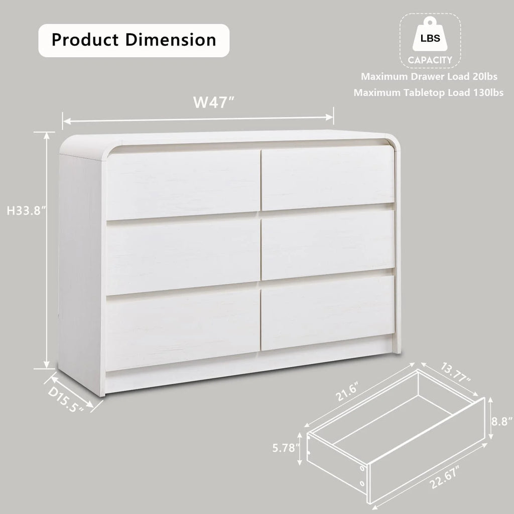 MIHOVER Modern 5 Drawer Vertical Dresser - 45'' Wood Storage Cabinet with Assembly, Chest of Drawers for Bedroom & Living Room