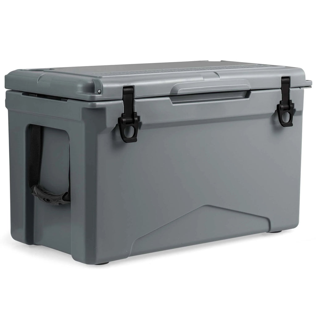 Costway 50 QT Rotomolded Cooler Portable Ice Chest Ice Retention for 5-7 Days Tan