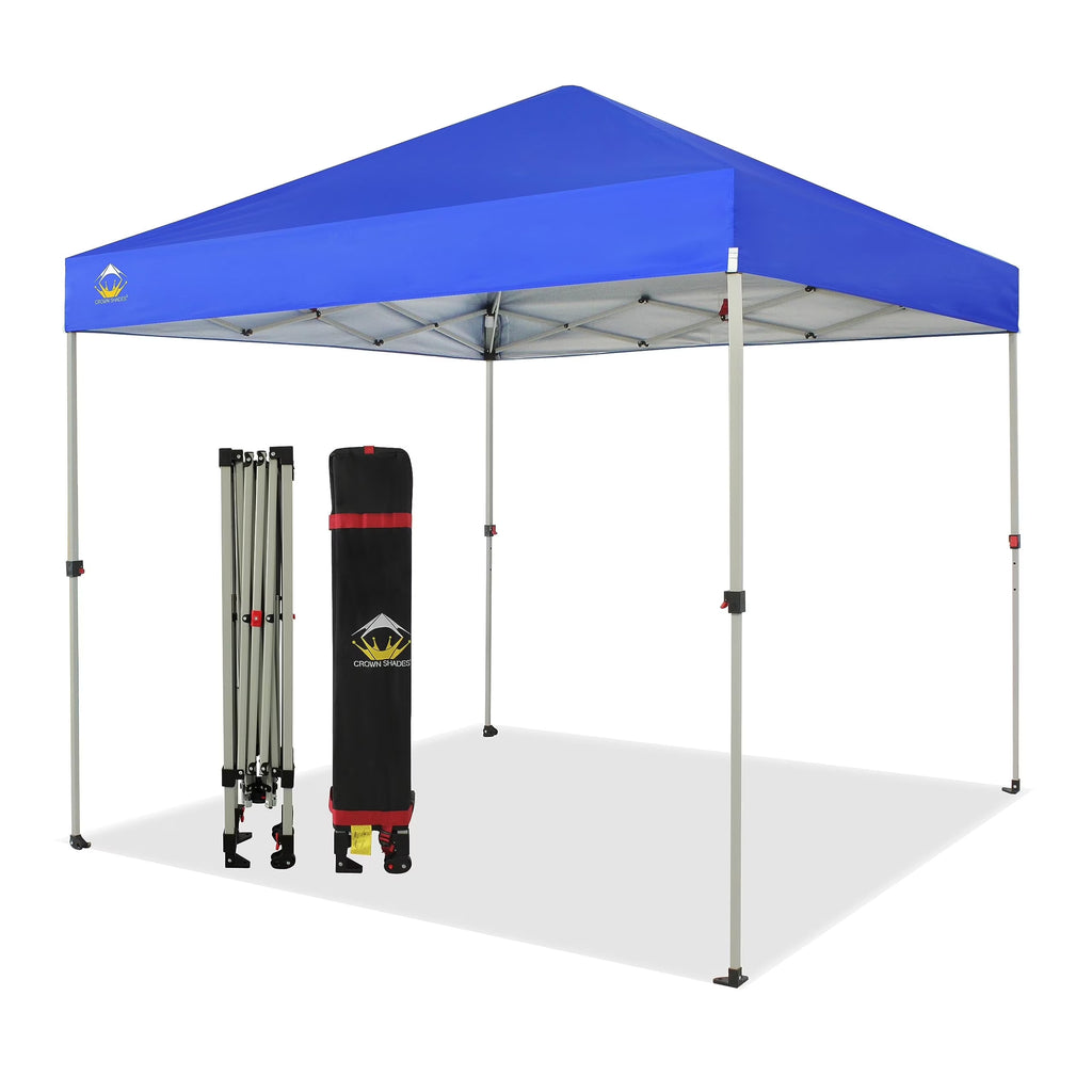 CROWN SHADES 8x8 Pop Up Canopy with One Push Setup Easy Outdoor Sun Shade for Events Parties Camping Forest Green