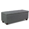 Magshion Rectangular Storage Ottoman Bench Tufted Footrest Lift Top Pouffe Ottoman, Coffee Table, Seat, Foot Rest, and more 42'', Linen Grey