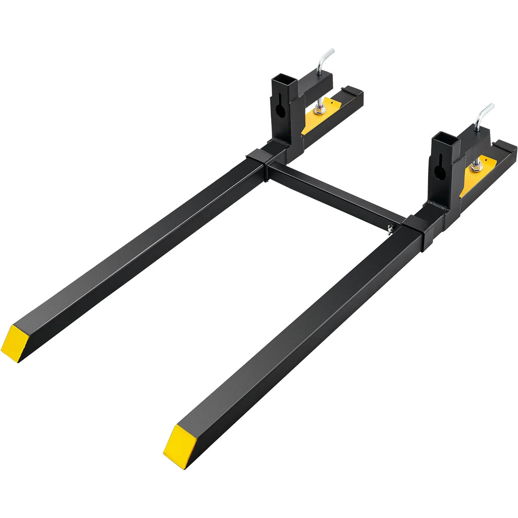 BENTISM Pallet Forks, 4000 lbs Clamp on Tractor Bucket Forks, 60" Total Length Heavy Duty Pallet Forks with Adjustable Stabilizer Bar