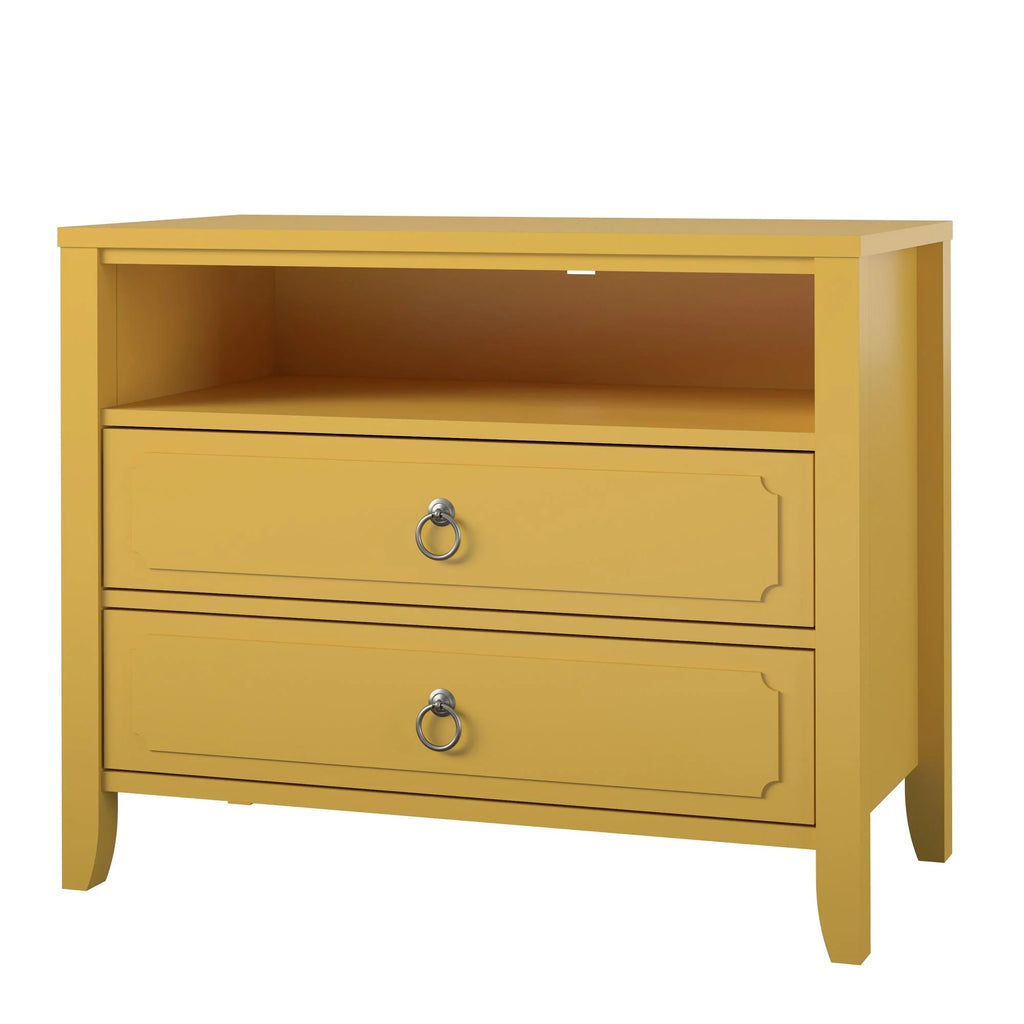 Her Majesty 2 Drawer Nightstand, Mustard Yellow