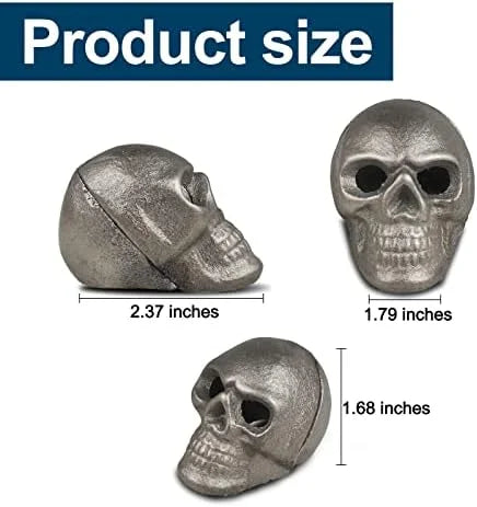 Imitated Human Skull Gas Log for Indoor or Outdoor Fireplaces, Made of Metal, Durable for More Than 10 Years��Fire Pits Halloween Decor Skull Charcoal (Fireproof)(Refractory) (8 PCS)