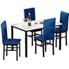 uhomepro 5-Piece Dining Room Table Set for 4 Person, Elegant Dining Table Set, Home Kitchen Table with 4 PU Leather Chairs and Metal Dining Room Modern Furniture