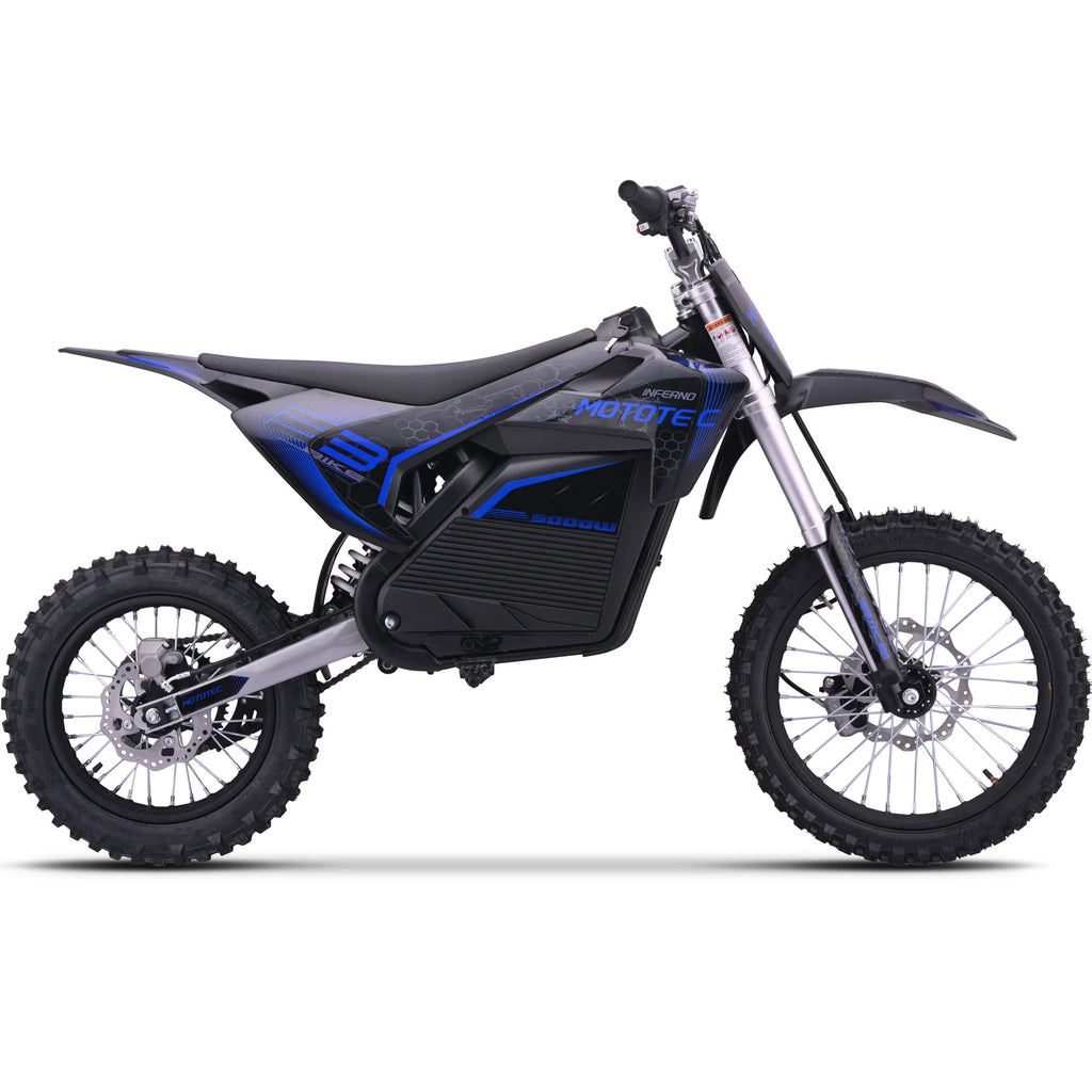 MotoTec 72v Pro Electric Dirt Bike 5000w Lithium Blue