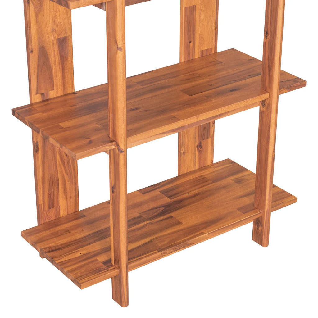 Christopher Knight Home 4-Tier Open Bookcase, 70.2" Solid Acacia Wood Modern Display Bookshelf, Ebonized Finish